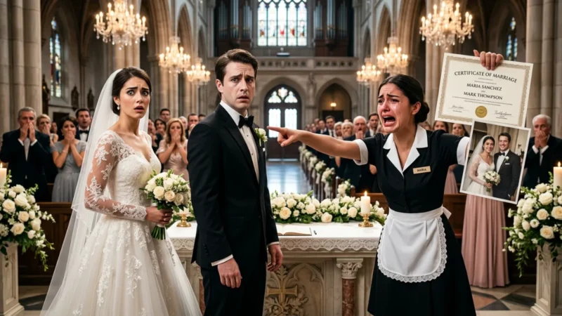 The Wedding Stopped When a Waitress Cried "He's Already Married!"—Then She Showed Everyone the Truth