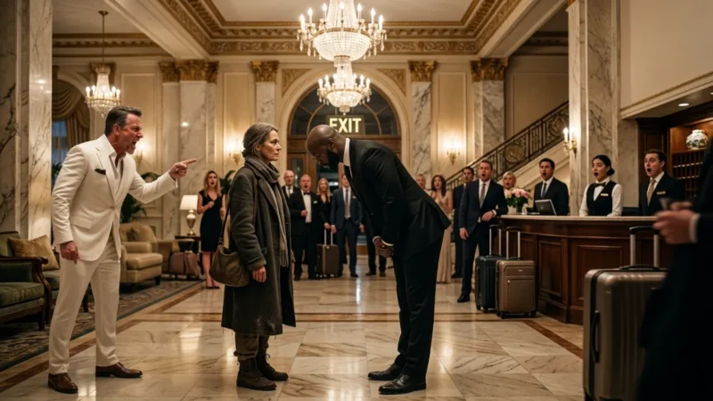 He Threw a Poor Woman Out of His Hotel—Then Her Bodyguard Called Her “My Lady.”