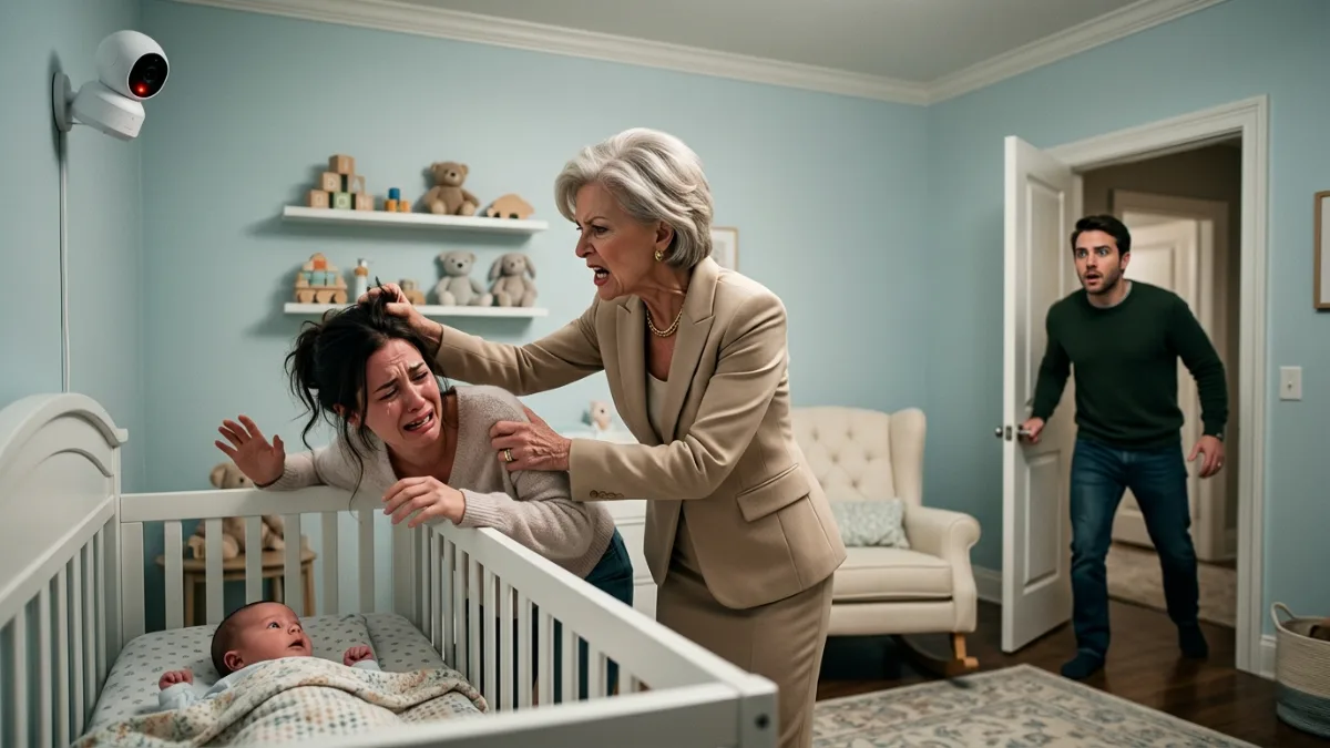 His Mother Grabbed His Wife by the Hair—She Never Realized the Nursery Camera Recorded Everything