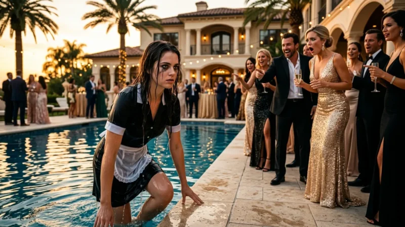 They Laughed When a Waitress Fell Into the Pool—Then She Said, "My Father Is the Mayor."